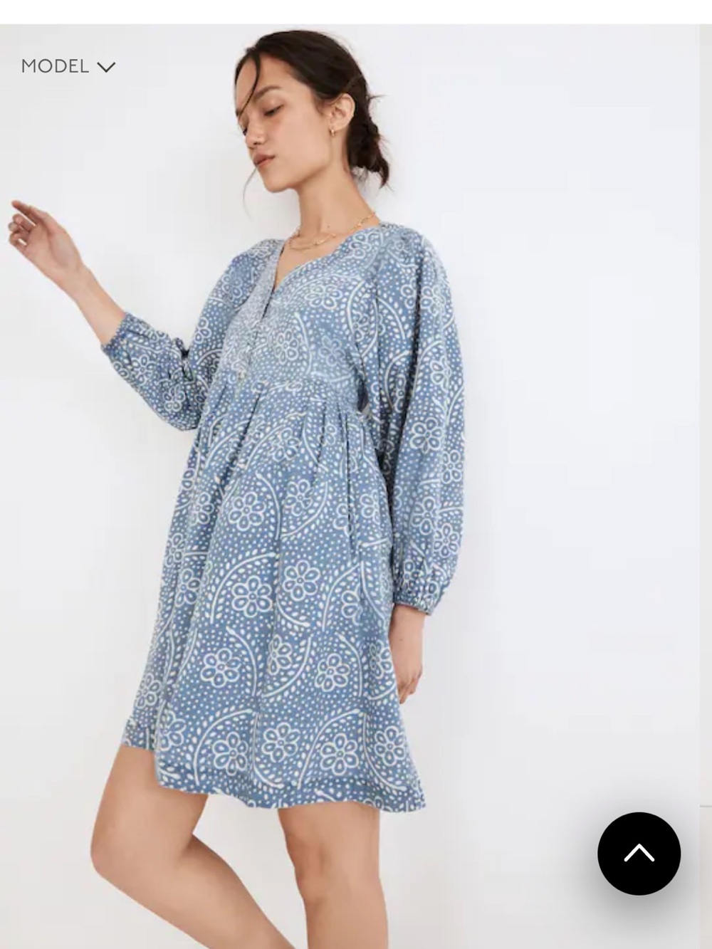 NWT Madewell size M bubble sleeve mini dress in Indigo paisley
